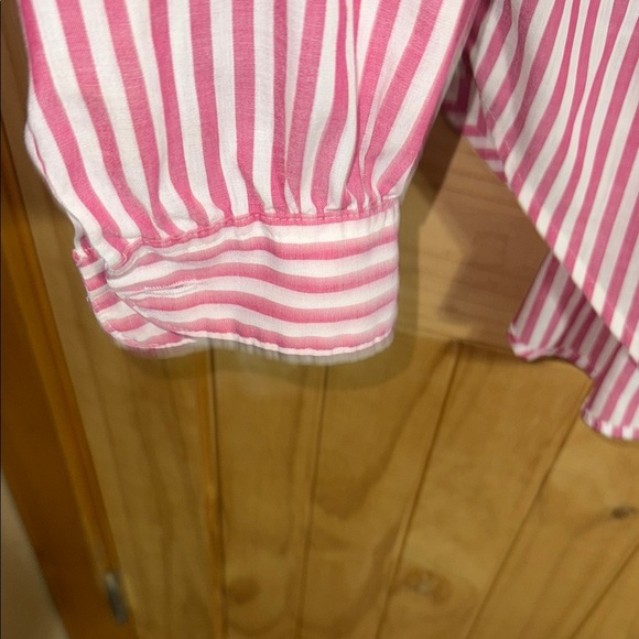 LADY DIPLOMAT Pink and White Striped Blouse - Picture 4 of 4